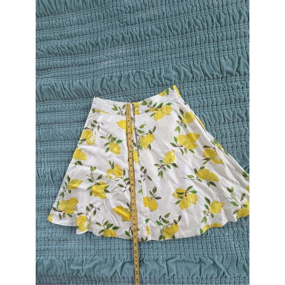 kate spade White Lemon-Print Circle Skirt with Yellow Fruit Motif-8 - Picture 5 of 7